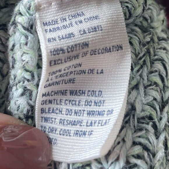 American Eagle XS Knit Sweater Fall Green Knitted Crop Tops Shirt Cottagecore AE - Picture 10 of 11